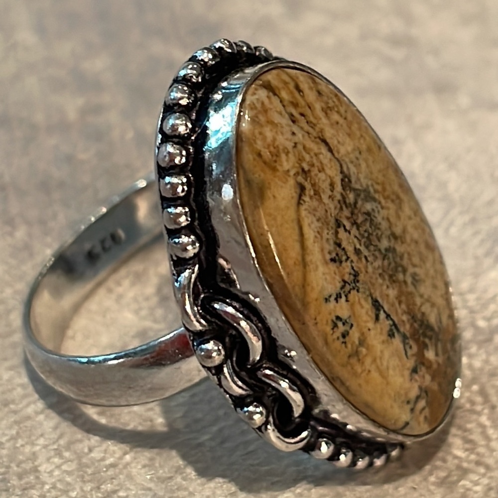 Picture Jasper Ring Size 9